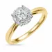 ekte diamant ring i 14 karat gull og hvitt gull 0,31 ct 0,22 ct