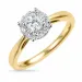 ekte diamant ring i 14 karat gull og hvitt gull 0,31 ct 0,22 ct