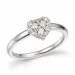 Smal hjerte diamant ring i 14 karat hvitt gull 0,34 ct