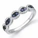 safir diamantring i 14 karat hvitt gull 0,44 ct 0,21 ct