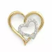 hjerte diamantanheng i 14 karat gull og hvitt gull 0,16 ct
