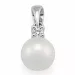 perle diamantanheng i 14 karat hvitt gull 0,05 ct