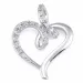 hjerte diamantanheng i 14 karat hvitt gull 0,12 ct
