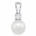 perle diamantanheng i 14 karat hvitt gull 0,05 ct