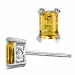 2 x 0,55 ct smykke citrin ørestikker i 14 karat hvitt gull med citrin 