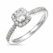 firkantet diamantring i 14 karat hvitt gull 0,26 ct 0,26 ct