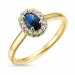 Safir rosettring i 14 karat gull 0,12 ct 0,65 ct