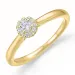 rund diamant ring i 14 karat gull 0,1 ct 0,06 ct