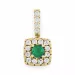 firkantet smaragd diamantanheng i 14 karat gull 0,25 ct 0,20 ct