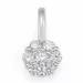 Rundt diamant anheng i 14 karat hvitt gull 0,154 ct