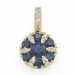 blå safir anheng i 14 karat gull 0,089 ct 0,68 ct