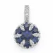 blå safir anheng i 14 karat hvitt gull 0,089 ct 0,68 ct