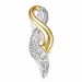 Ekte dame diamantanheng i 14 karat gull og hvitt gull 0,199 ct
