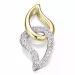 Trendy diamant anheng i 14 karat gull og hvitt gull 0,202 ct
