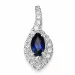 Dråpeformet safir diamantanheng i 14 karat hvitt gull 0,282 ct