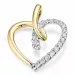 hjerte diamant anheng i 14 karat gull og hvitt gull 0,195 ct