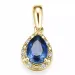 Dråpeformet safir diamantanheng i 14 karat gull 0,037 ct 0,80 (5 mm x 7mm) ct
