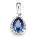 dråpeformet safir diamantanheng i 14 karat hvitt gull 0,03 ct 0,95 ct