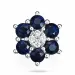 blomst safir anheng i 14 karat hvitt gull 0,044 ct