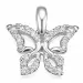 sommerfugl diamant anheng i 14 karat hvitt gull 0,134 ct