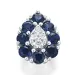 Dråpeformet safir diamantanheng i 14 karat hvitt gull 0,95 ct 0,06 ct