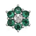 smaragd diamantanheng i 14 karat hvitt gull 0,86 ct 0,04 ct