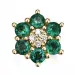 blomst smaragd diamantanheng i 14 karat gull 0,86 ct 0,04 ct