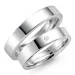 5 mm gifteringer i 9 karat hvitt gull 0,03 ct - par
