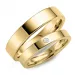 5 og 3 mm diamant gifteringer i 9 karat gull - par