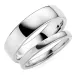 6 og 3 mm diamant gifteringer i 9 karat hvitt gull - par