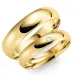 6 og 3 mm gifteringer i 9 karat gull 0,02 ct - par