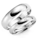 6 og 3 mm gifteringer i 9 karat hvitt gull 0,02 ct - par