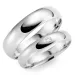 6 og 5 mm gifteringer i 9 karat hvitt gull 0,03 ct - par