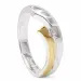 kolleksjonsprøve zirkon ring i sølv med forgylt sølv