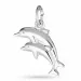 dobbelt delfin anheng i rodinert sølv