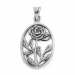 Ovalt rose anheng i sølv