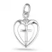 Hjerte kors anheng i sølv