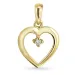 hjerte diamant anheng i 8 karat gull 0,02 ct