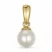 5 mm elfenben hvit perle anheng i 9 karat gull