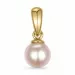 5 mm rosa perle anheng i 9 karat gull