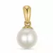 6 mm elfenben hvit perle anheng i 9 karat gull
