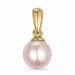 6 mm rosa perle anheng i 9 karat gull