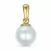 7 mm  sølv hvit perle anheng i 9 karat gull