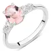 rosa zirkon ring i sølv