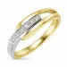 Elegant abstrakt diamant ring i 9 karat gull og hvitt gull 0,03 ct