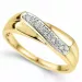 abstrakt diamant ring i 9 karat gull og hvitt gull 0,05 ct