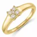 Diamant ring i 9 karat gull 0,16 ct
