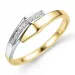 Elegant abstrakt diamantring i 9 karat gull og hvitt gull 0,02 ct