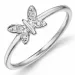 sommerfugl diamant ring i 9 karat hvitt gull 0,02 ct