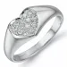 Hjerte diamant ring i 9 karat hvitt gull 0,16 ct